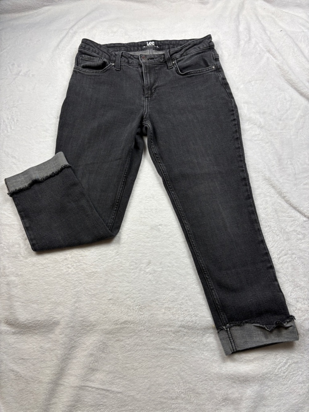 Lee Women's Charcoal Cropped Straight Jeans